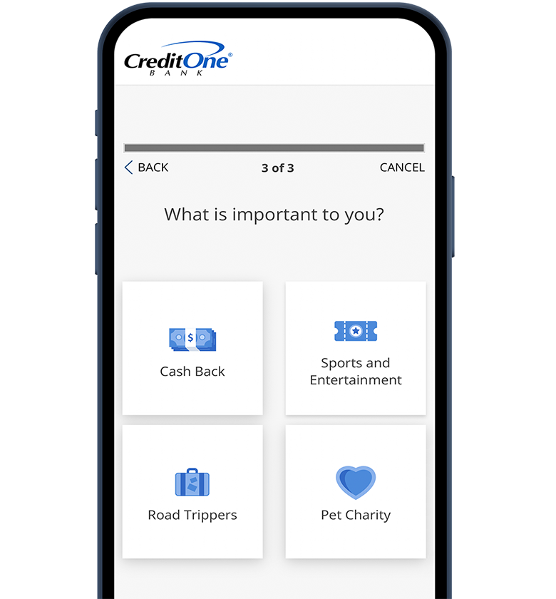 A Credit One card being shown on a smart phone.