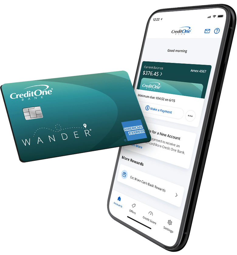 A Credit One card being shown on a smart phone.